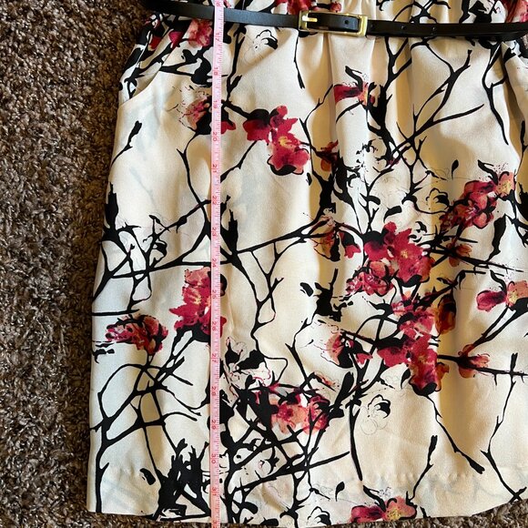 Kensie Japanese Cherry Blossom Tree Floral Print Dress with Pockets Size Small - Picture 9 of 12